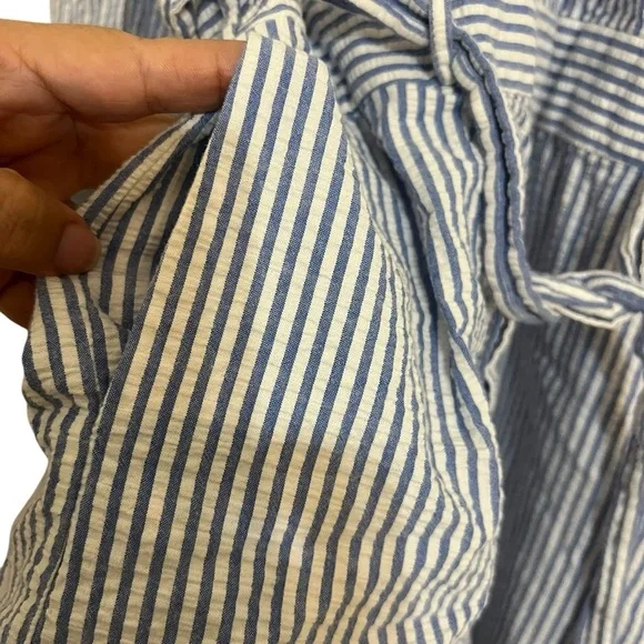 Zara romper Toucan Embroidered Seersucker striped small tropical beach summer - Picture 3 of 13